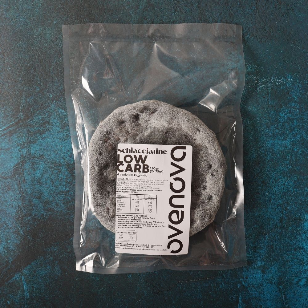 Schiacciatine LOW CARB al carbone vegetale - 2 pezzi