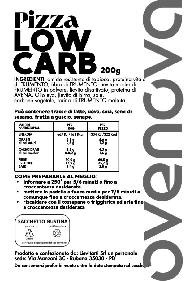 Pizza LOW CARB al carbone vegetale