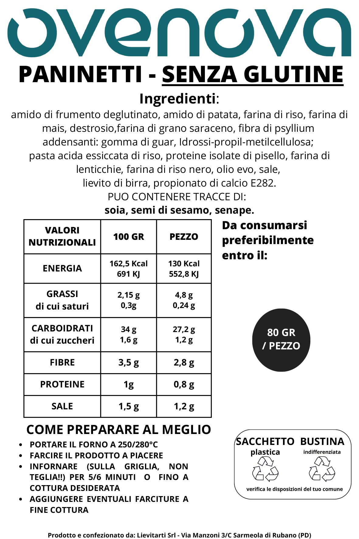 Paninetti GLUTEN FREE - 4 pezzi