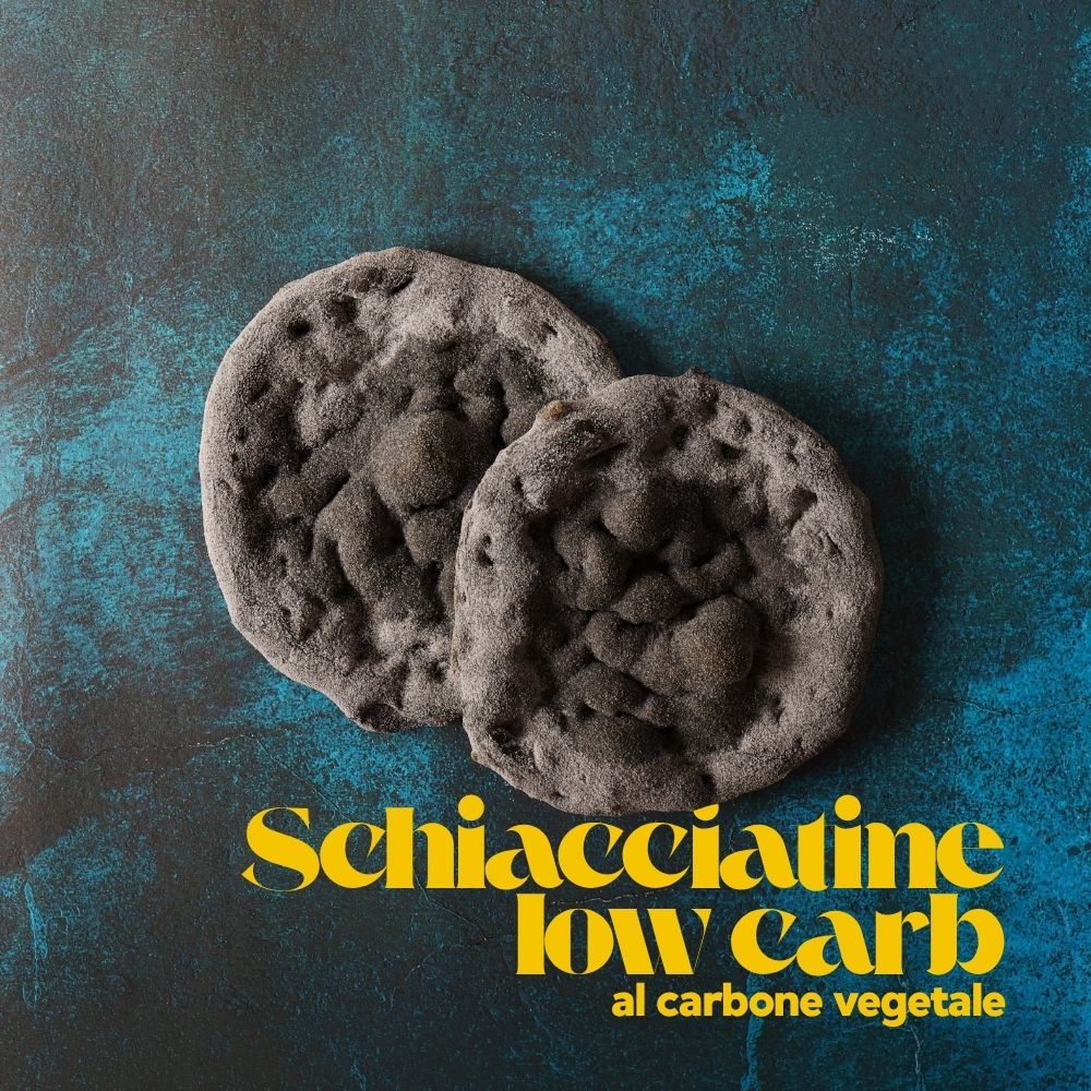 Schiacciatine LOW CARB al carbone vegetale - 2 pezzi
